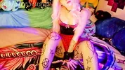 Beautiful blonde alternative sucks and gets cum on it - M3treSluggy