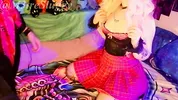 Beautiful blonde alternative sucks and gets cum on it - M3treSluggy