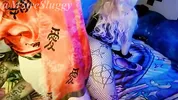 Beautiful blonde alternative sucks and gets cum on it - M3treSluggy