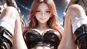 Curvy Black-Lace Temptress Spreads Wide Craving Outdoor Overflow