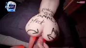 Bitch wants to fuck, jerks me off with her foot and fucks me with her ass - pinkloving