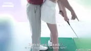Busty Golf Lady got cum on face