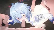 【Genshin Impact Ganyu #03】gangbang 3D Hentai Animation.(Fingering,handjob,blowjob,sex)
