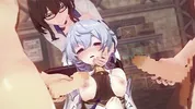 【Genshin Impact Ganyu #03】gangbang 3D Hentai Animation.(Fingering,handjob,blowjob,sex)