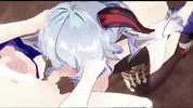 【Genshin Impact Ganyu #03】gangbang 3D Hentai Animation.(Fingering,handjob,blowjob,sex)