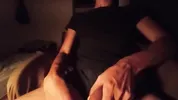 Hot guy jerking off his big cock outside his underwear, loud moans of intense pleasure