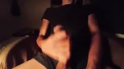 Hot guy jerking off his big cock outside his underwear, loud moans of intense pleasure