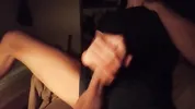 Hot guy jerking off his big cock outside his underwear, loud moans of intense pleasure