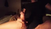 Hot guy jerking off his big cock outside his underwear, loud moans of intense pleasure