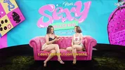 Two sluts masturbate each other while sending message on cell phone!