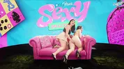 Two sluts masturbate each other while sending message on cell phone!