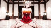 Can't Resist Her Shine: Busty Platinum in Red Corset Bedroom Heat