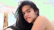 Sloppy Deepthroat From a Thick Latina With Oiled Natural Tits