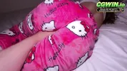 My new brazilian stepdaughter in Hello Kitty pajamas makes me CUM TWO TIMES