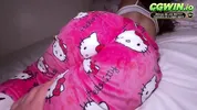 My new brazilian stepdaughter in Hello Kitty pajamas makes me CUM TWO TIMES