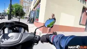 NastyClub - Busty French Babe Jade Jadore in POV Scooter Video Butt Naked and Tits Out!