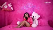 Hot Brazilian brunette strips and masturbates