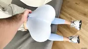 Big or Small? Cute Girl in Leggings Chooses Her Perfect Cock