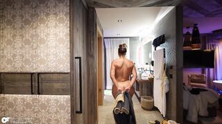 Hot Aussie with huge natural tits picks up a guy in the sauna - Alanna Pow & Nicholas Ferres