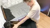 My girlfriend came angry and fucked my pussy first and then gave it to me in the mouth roughly