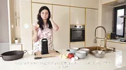 On the film set, the cameraman fucked a feminine makeup artist and a busty food blogger.
