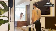 Stepbrother catches his stepsister in the shower