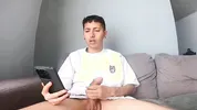 I discover my stepbrother masturbating in the living room and he make me to swallow his semen for interrupting him.