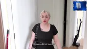 "I'm not a whore!" said the cleaning lady, but she didn't mind having sex for money!