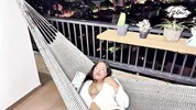 A perverted neighbor enters through the balcony to hard fuck with Savannah Watson