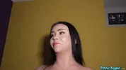 Public Agent - looking into make up artists blue eyes as she cums on cock
