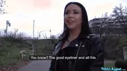 Public Agent - looking into make up artists blue eyes as she cums on cock