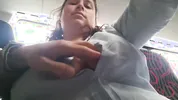 A woman saw an exhibitionist's Dick on the Bus. REACTION
