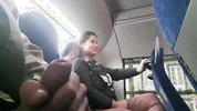 A woman saw an exhibitionist's Dick on the Bus. REACTION