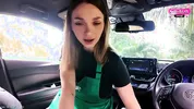 Cute Starbucks Barista Lost a Bet and Fucked Her Way Out of It