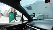 Cute Starbucks Barista Lost a Bet and Fucked Her Way Out of It
