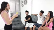 Horny game with my friends gets out of hand and we end up having a strong foursome. You can't imagine how rich he was!