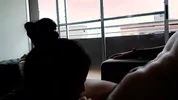 Balcony Risk Blowjob: Kneeling in Our New Apartment, Sucking Him Deep with Neighbors Just Across the Way | Selena Vega Risky Amateur