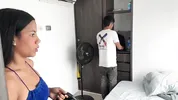 I share a hotel room with my Latina stepsister and I fuck her huge ass, I come in her delicious pussy. Homemade sex with Erickandzoe