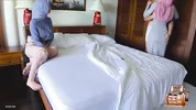 She invited her hot MILF friend for our first threesome! Homemade FFM