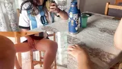 Drinking mate with my neighbor... everything gets very hot under the table