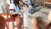 Drinking mate with my neighbor... everything gets very hot under the table