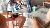 Drinking mate with my neighbor... everything gets very hot under the table
