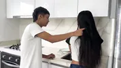 Mi big ass stepsister gets angry for not helping her in the toilet, so I calm her down with a rich and strong penetrated by her tight vagina