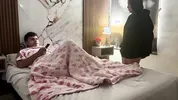 Do you mind if I stay? I have a hard fuck with my horny Latina stepsister after she asks me to spend the night in my room