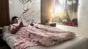 Do you mind if I stay? I have a hard fuck with my horny Latina stepsister after she asks me to spend the night in my room