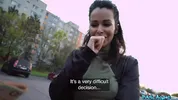 Public Agent - Cute German MILF with pointy Tits and hard nipples tries a big dick for cash