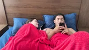 Big-assed stepmother who likes to share the bed with her little dwarf stepson until she ends up full of milk.