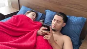 Big-assed stepmother who likes to share the bed with her little dwarf stepson until she ends up full of milk.