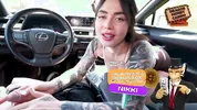 Step Sister's Sloppy Car Blowjob After the Gym