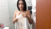 I couldn't resist! Manuela Alvarez takes a shower without underwear and I go in to fuck her hard in the bathroom. POV ends up in real homemade sex.